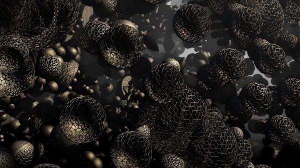 Balls Spheres 3D Black wallpaper
