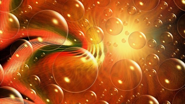 Abstract Bubbles Lines Orange Wallpaper