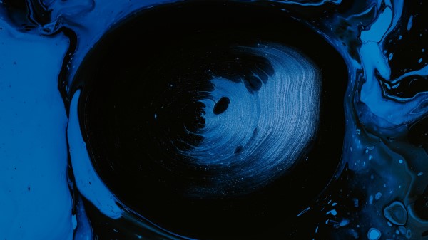 Abstraction Liquid Paint Black Blue Wallpaper