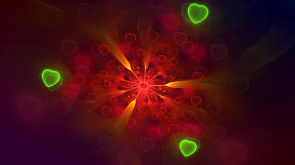 Fractal Hearts Bright wallpaper