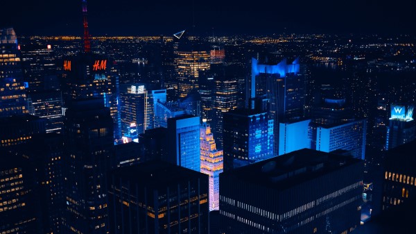 New York Usa Skyscrapers Night Wallpaper