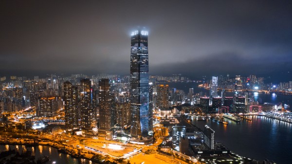 Night City Architecture Lights Wallpaper