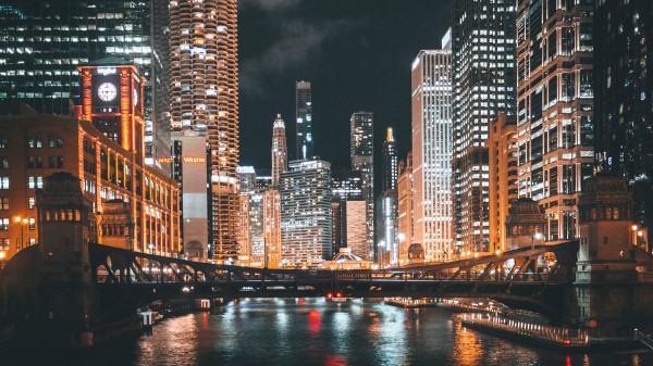 Night City City Bridge Image wallpaper