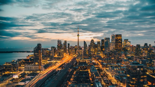 Night City Lights Tower Wallpaper