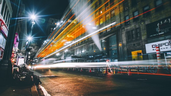 Night City Road Traffic wallpaper