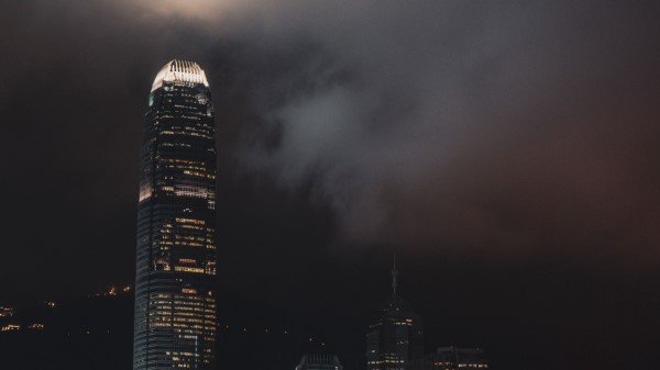 Night City Skyscraper Lights wallpaper