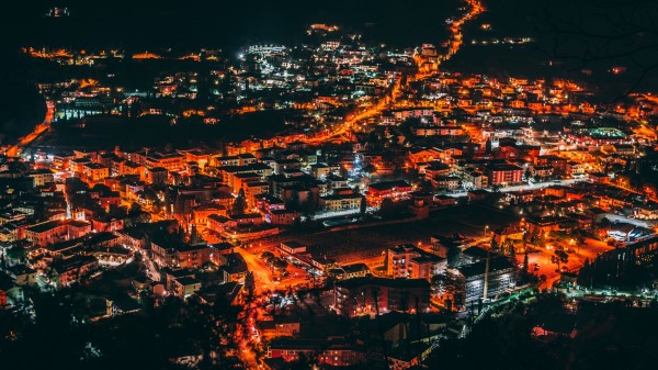 Night City Top View City Lights Night Wallpaper