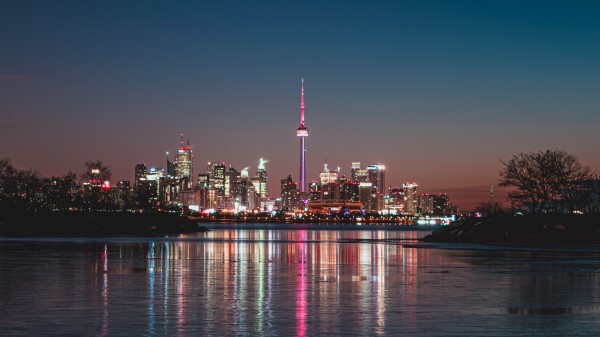 Night City Tower Water Wallpaper