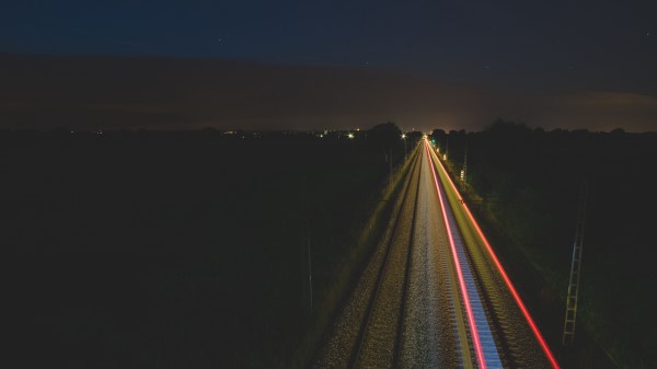 Railway Night Backlight wallpaper