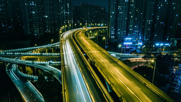 Road Long Exposure Night Image wallpaper