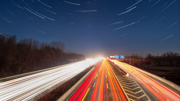 Road Long Exposure Night wallpaper