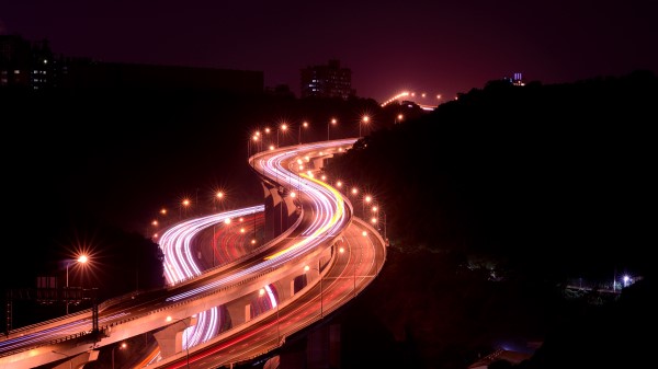 Roads Long Exposure Winding wallpaper