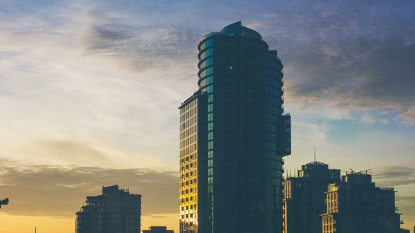 Skyscraper Construction Architecture Evening Sky wallpaper