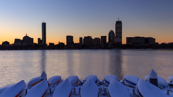 Skyscrapers Buildings Boats wallpaper