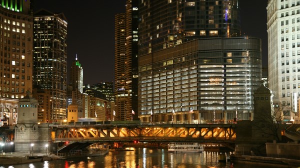 Skyscrapers Buildings Reflections Bridg wallpaper