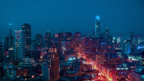 Skyscrapers Night City Buildings Wallpaper