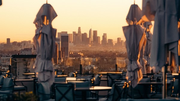 Terrace City View Wallpaper