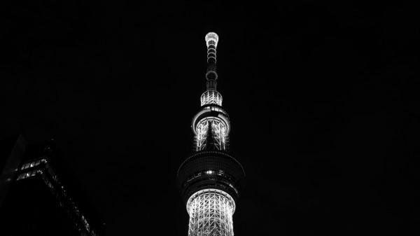 Tower Night City Bw Wallpaper