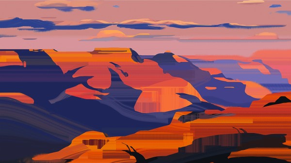 Canyon Caves Relief Wallpaper