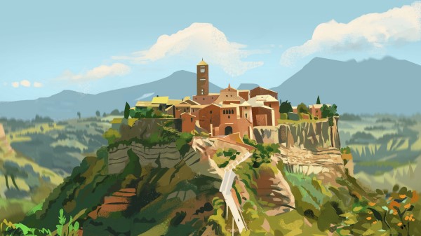 Castle Building Hill Wallpaper