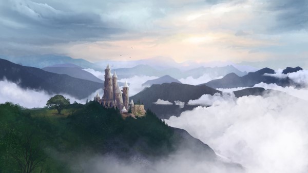 Castle Fog Forest Wallpaper