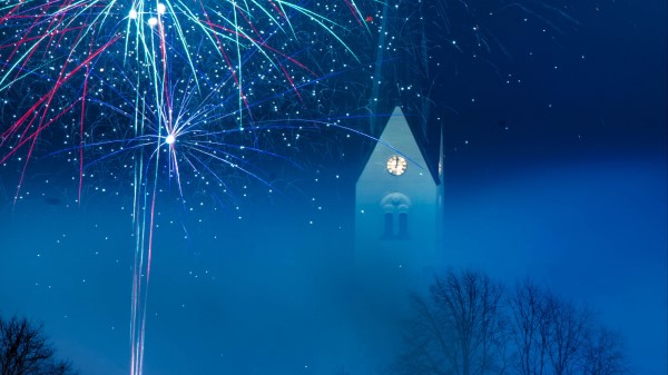 Cathedral Building Fireworks wallpaper