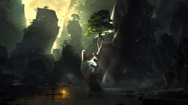 Cave Ruins Hand Wallpaper