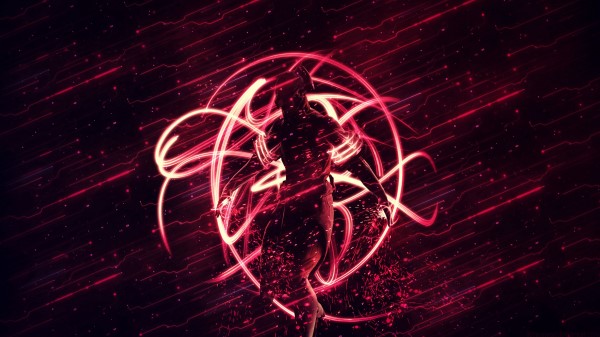 Cyborg Neon Costume Wallpaper