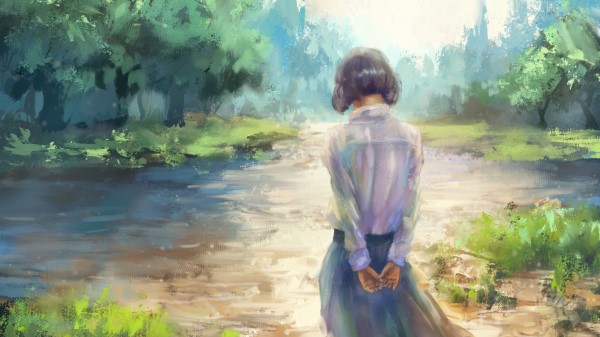 Girl Dress Back Wallpaper