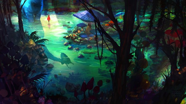 Girl Silhouette Creature Wallpaper