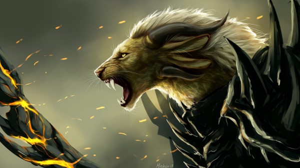 Lion Grin Art Wallpaper