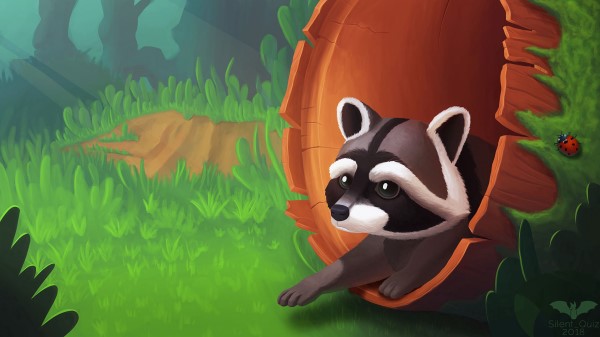 Raccoon Hollow Art Wallpaper