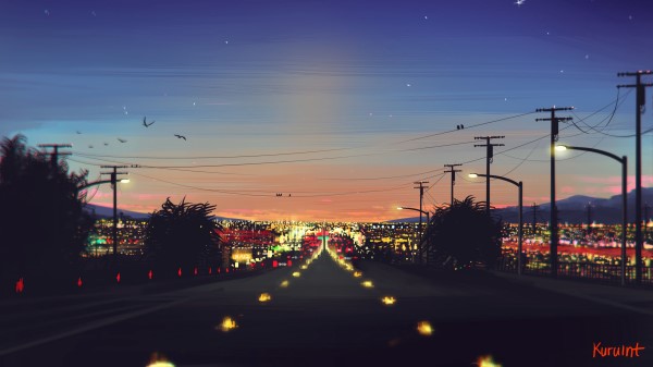 Road City Lights Wallpaper