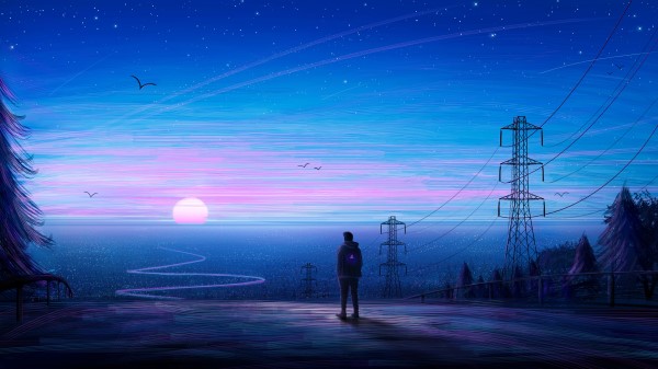 Silhouette Loneliness Art Wallpaper