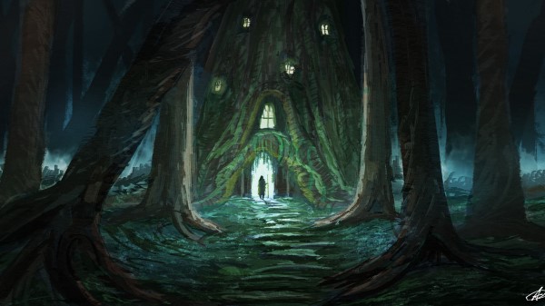 Wanderer Stairs Hut Wallpaper