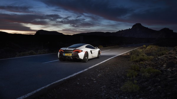 Mclaren 570gt Supercar Road Night Rear View Wallpaper