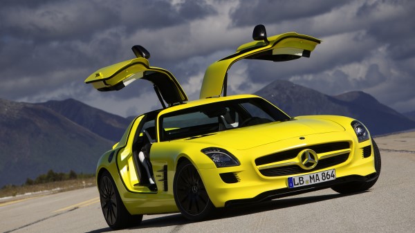 Mercedes Benz Yellow Sls Amg E Cell Coupe wallpaper