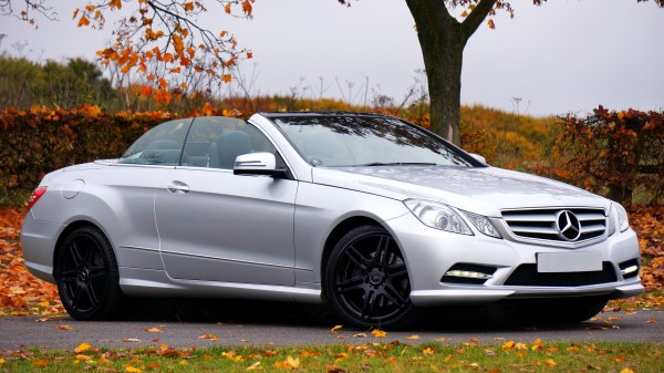 Mercedes E Class Convertible Side View Autumn Wallpaper