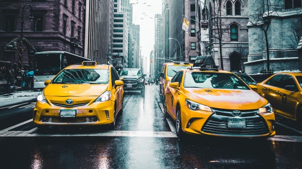 Taxi Skyscrapers City Traffic wallpaper