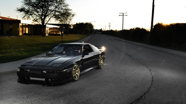 Toyota Supra Ma61 Black Front Part Tuning Street Sun Glare Wallpaper