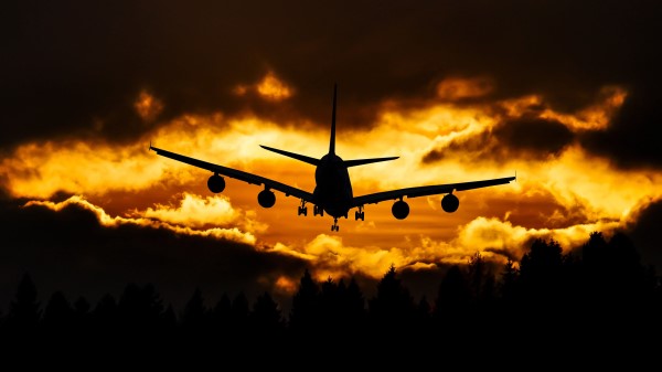 Airplane Clouds Sky Sunset wallpaper