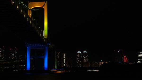 Bridge Night City Backlight wallpaper