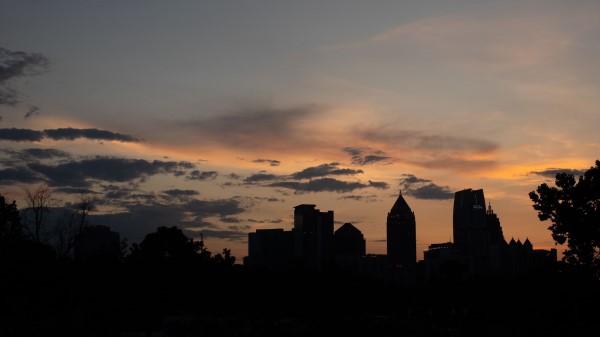 Buildings Silhouette Sunset Dark Wallpaper