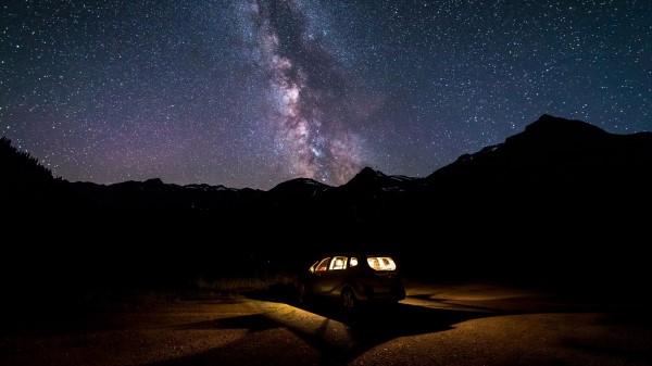 Car Night Starry Sky Wallpaper