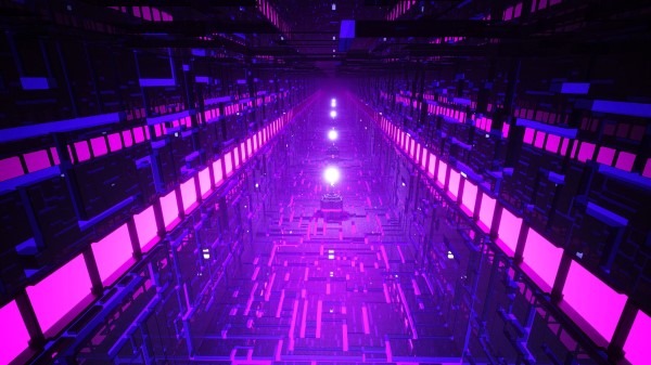 Corridor Neon Light wallpaper