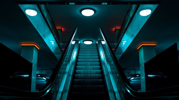 Escalator Stairs Lighting Wallpaper