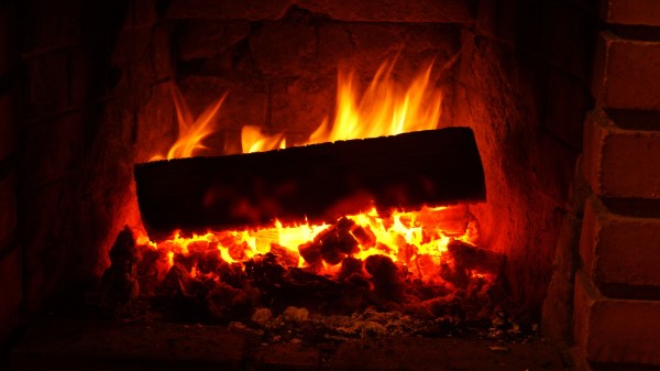 Fireplace Wood Embers Fir Wallpaper