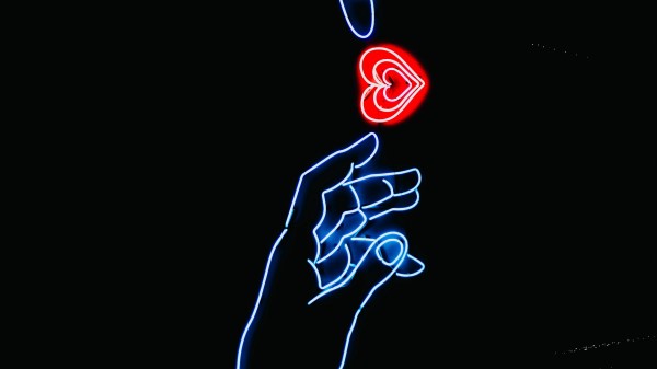 Hands Heart Neon Wallpaper