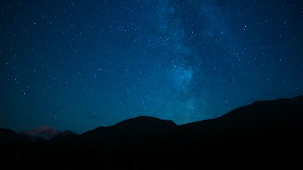 Hill Starry Sky Stars Wallpaper