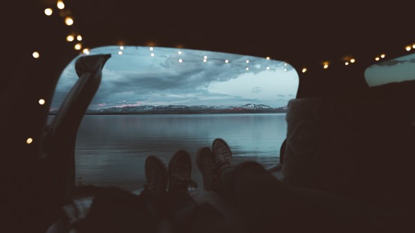 Lake Mountains Camping Wallpaper